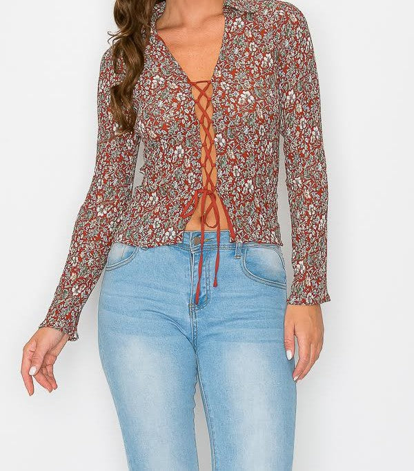 LACE UP TOP BOLERO