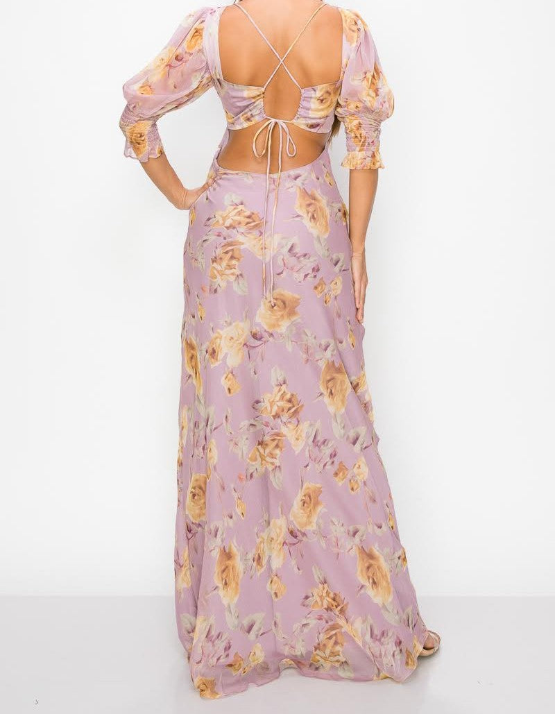 FLOWER PRINT MAXI DRESS