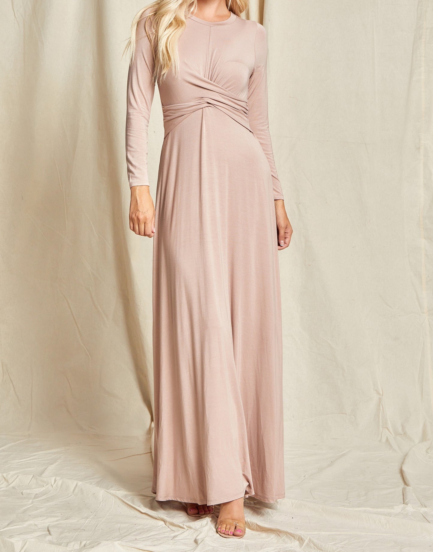 Solid Twisted Maxi Dress