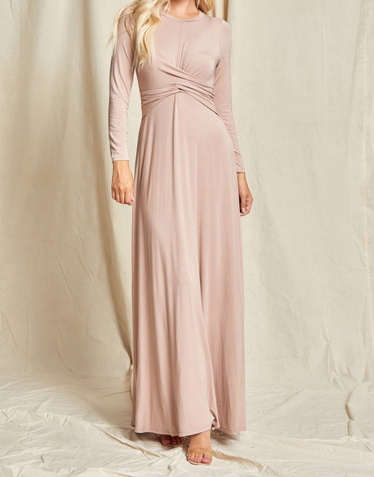 Solid Twisted Maxi Dress